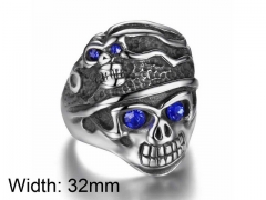 HY Wholesale Titanium Steel Popular Skull Rings-HY0017R015