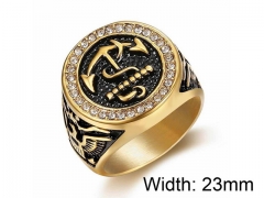 HY Wholesale Titanium Steel CZ/Stone Rings-HY0017R043