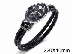 HY Wholesale Jewelry Skull Style Bracelets (Leather)-HY0018B040