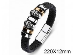 HY Wholesale Jewelry Skull Style Bracelets (Leather)-HY0018B220