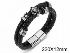 HY Wholesale Jewelry Skull Style Bracelets (Leather)-HY0018B100