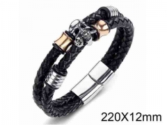 HY Wholesale Jewelry Skull Style Bracelets (Leather)-HY0018B010