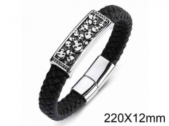 HY Wholesale Jewelry Skull Style Bracelets (Leather)-HY0018B043