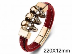 HY Wholesale Jewelry Skull Style Bracelets (Leather)-HY0018B240