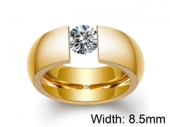 HY Wholesale Titanium Steel CZ/Stone Rings-HY0021R092