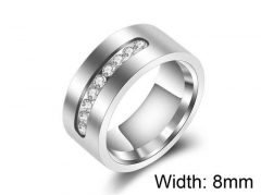 HY Wholesale Titanium Steel CZ/Stone Rings-HY0021R093