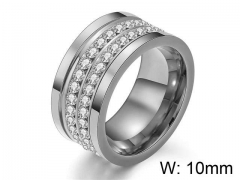 HY Wholesale Titanium Steel CZ/Stone Rings-HY0021R091