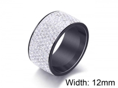 HY Wholesale Titanium Steel CZ/Stone Rings-HY0021R050