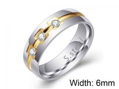 HY Wholesale Titanium Steel CZ/Stone Rings-HY0021R034