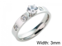 HY Wholesale Titanium Steel CZ/Stone Rings-HY0021R044