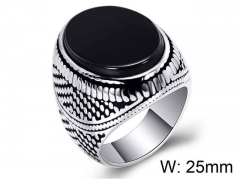 HY Wholesale Titanium Steel CZ/Stone Rings-HY0021R016