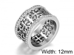 HY Wholesale Titanium Steel CZ/Stone Rings-HY0021R105