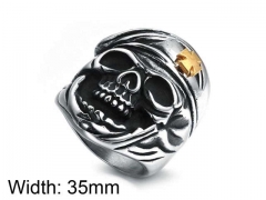 HY Jewelry Wholesale Stainless Steel 316L Skull Rings-HY0043R017