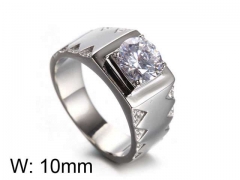 HY Jewelry Wholesale Stainless Steel 316L Zircon Crystal Stone Rings-HY0043R109