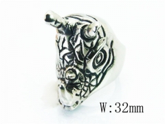 HY Stainless Steel 316L Man Skull Rings-HY28R0013OX