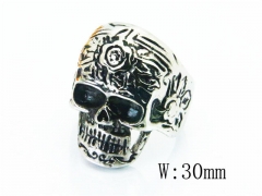 HY Stainless Steel 316L Man Skull Rings-HY28R0005OW