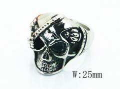 HY Stainless Steel 316L Man Skull Rings-HY28R0002OT