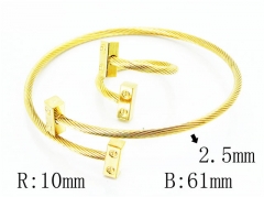 HY Stainless Steel 316L Bangle (Steel Wire)-HY58B0446PZ