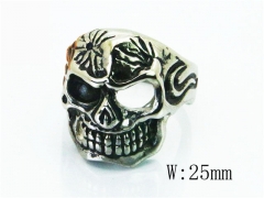 HY Stainless Steel 316L Man Skull Rings-HY28R0001OW