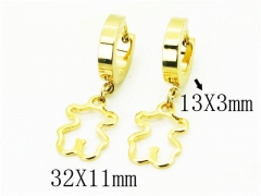 HY Stainless Steel 316L Bear Earrings-HY67E0230JT