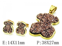 HY Wholesale Bears Earring/Pendant Set-HY64S0851IHF