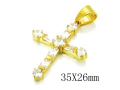 HY 316L Stainless Steel Cross Pendants-HY13P0478HKS