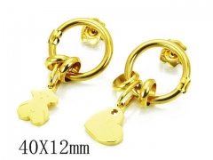 HY Stainless Steel 316L Bear Earrings-HY90E0165HIV