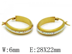 HY Stainless Steel 316L Crystal Hoop Earrings-HY06E1432H00