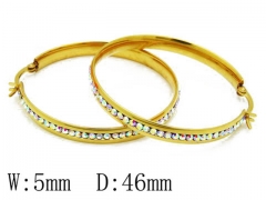 HY Stainless Steel 316L Crystal Hoop Earrings-HY06E1426H10