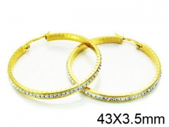 HY Stainless Steel 316L Crystal Hoop Earrings-HY58E0743NE