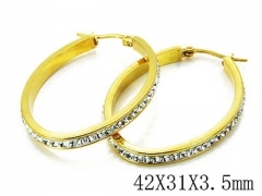 HY Stainless Steel 316L Crystal Hoop Earrings-HY89E0056MZ