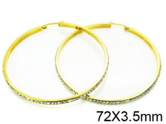 HY Stainless Steel 316L Crystal Hoop Earrings-HY58E0617PW