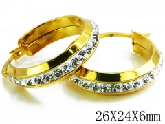 HY Stainless Steel 316L Crystal Hoop Earrings-HY70E0173ML