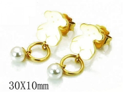 HY Stainless Steel 316L Bear Earrings-HY90E0170PQ