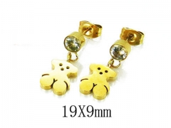 HY Stainless Steel 316L Bear Earrings-HY80E0468LL