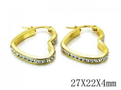 HY Stainless Steel 316L Crystal Hoop Earrings-HY89E0058LL