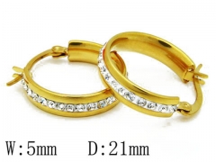 HY Stainless Steel 316L Crystal Hoop Earrings-HY06E1421O0