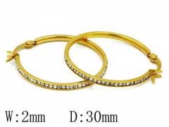 HY Stainless Steel 316L Crystal Hoop Earrings-HY06E1425P0