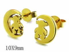 HY Stainless Steel 316L Bear Earrings-HY30E1239I3