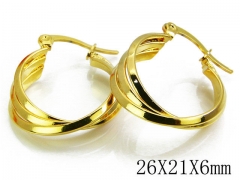 HY Stainless Steel Twisted Earrings-HY70E0252MZ