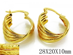 HY Stainless Steel Twisted Earrings-HY70E0247NZ