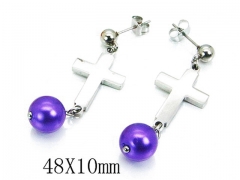 HY Stainless Steel Pearl Earrings-HY64E0298OT