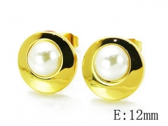 HY Stainless Steel Pearl Earrings-HY64E0058PE