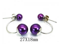 HY Stainless Steel Pearl Earrings-HY64E0306KD