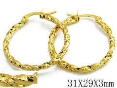 HY Stainless Steel Twisted Earrings-HY70E0151KZ