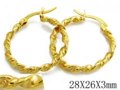 HY Stainless Steel Twisted Earrings-HY70E0150KZ