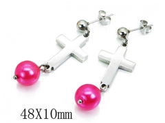 HY Stainless Steel Pearl Earrings-HY64E0296OE