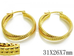 HY Stainless Steel Twisted Earrings-HY70E0241MZ