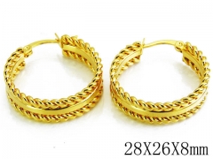 HY Stainless Steel Twisted Earrings-HY70E0129MZ