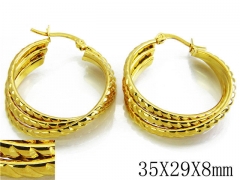 HY Stainless Steel Twisted Earrings-HY70E0243MZ